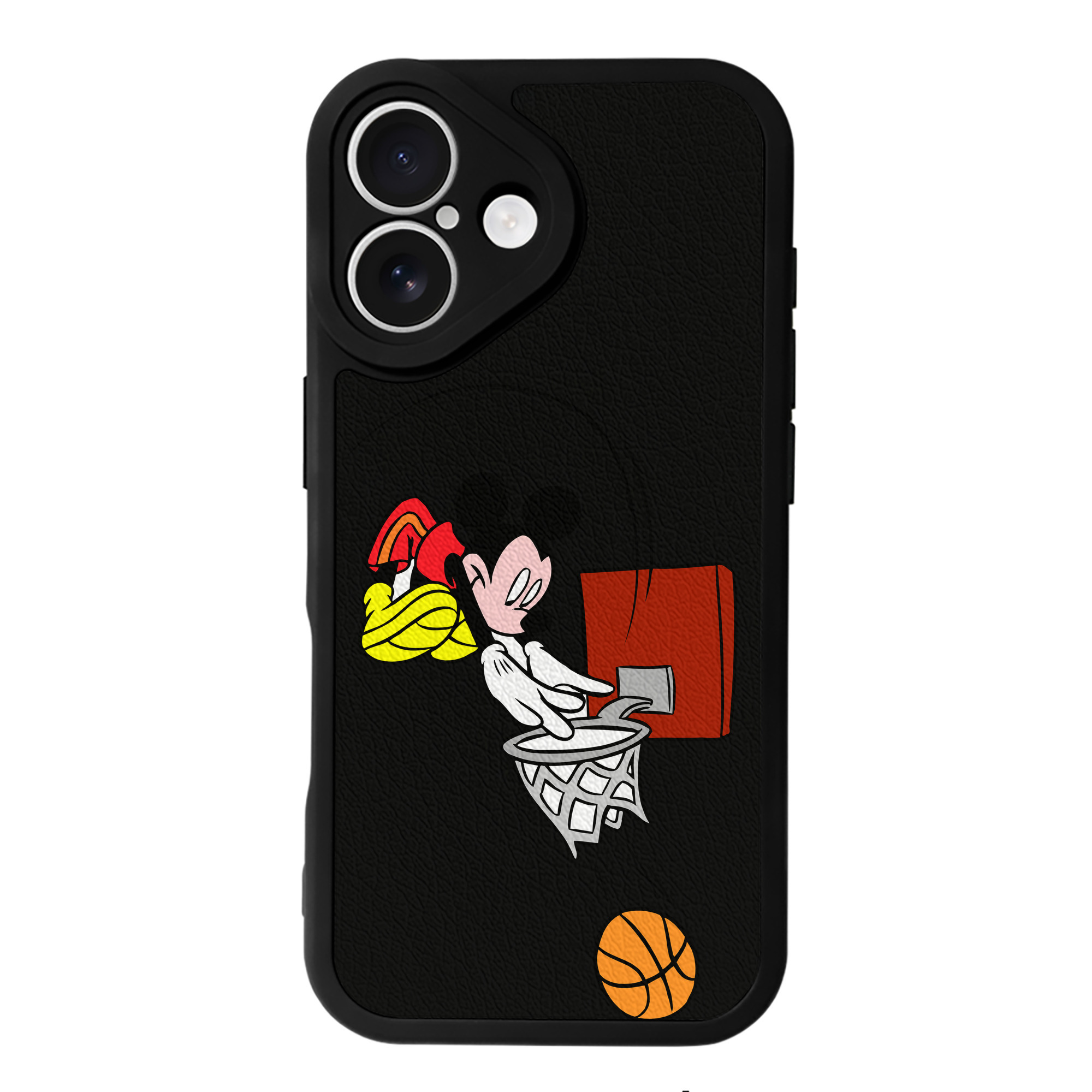 （画像用） ミッキーマウス Mickey Mouse 【iPhone 16シリーズ対応】シリコンスマホケース（レザー調） 材質：シリコン